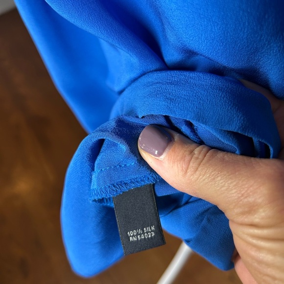 Banana Republic Royal Blue 100% Silk Shift Mini Cocktail Dress Sz Small - Picture 9 of 13